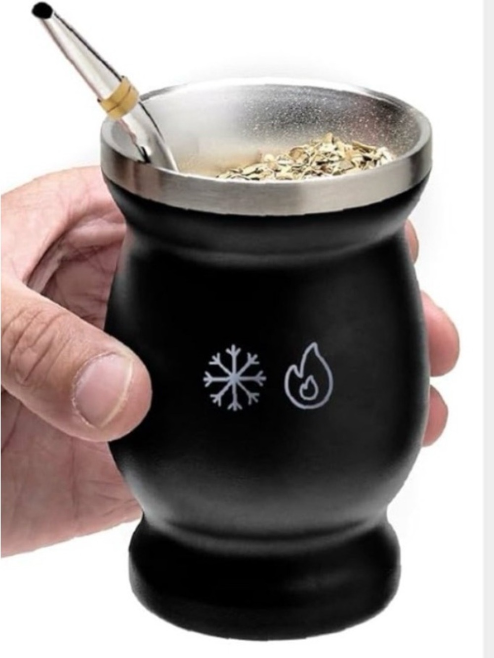 BALIBETOV Yerba Mate tea coffee Black Stainless travel Tumbler cup Mug Camping